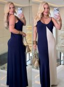 vestido malha 2 cores 1507