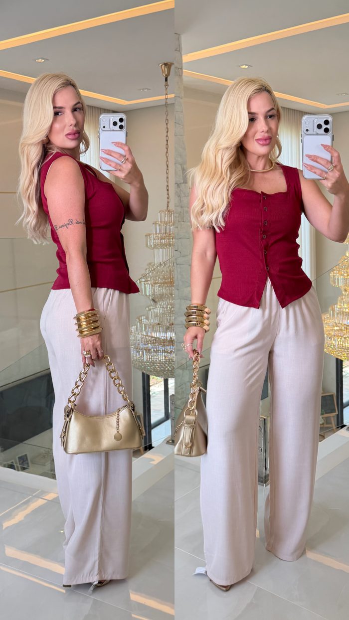 blusa canelada c/botãozinho 3560 blusa canelada c/botãozinho 3560