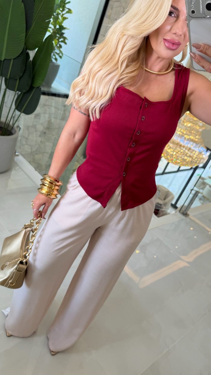 blusa canelada c/botãozinho 3560 blusa canelada c/botãozinho 3560