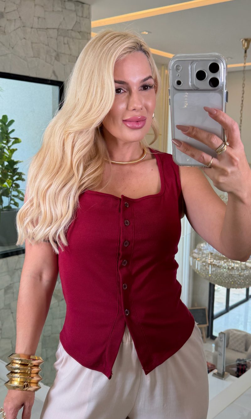 blusa canelada c/botãozinho 3560