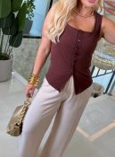 blusa canelada c/botãozinho 3560