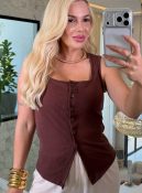 blusa canelada c/botãozinho 3560