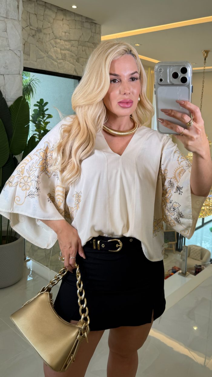 blusa estampada c/manga curta 3563 blusa estampada c/manga curta 3563