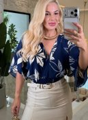 blusa estampada c/decote 3553