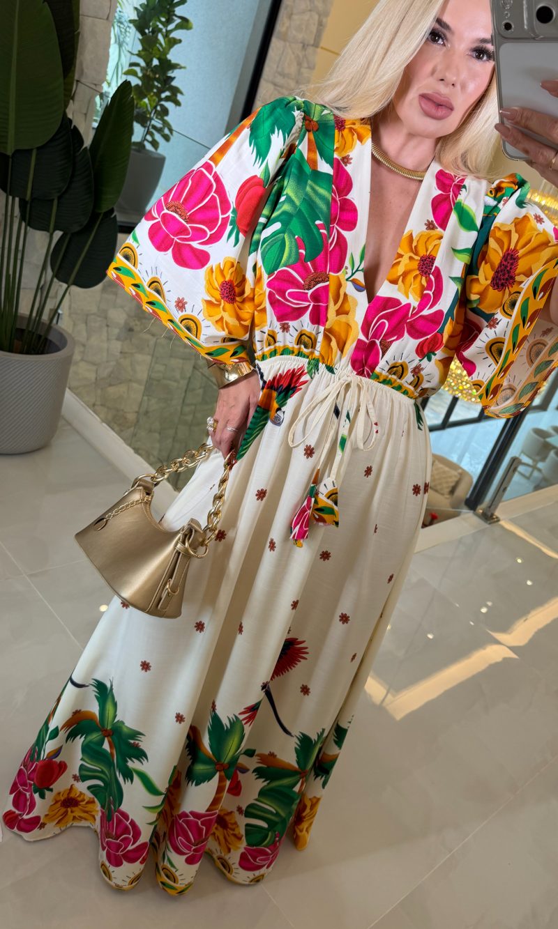 vestido longo manga morcego cibele 3571