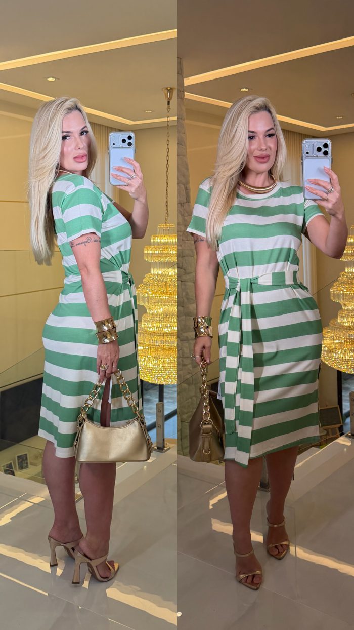 vestido malha listrado 3556 vestido malha listrado 3556