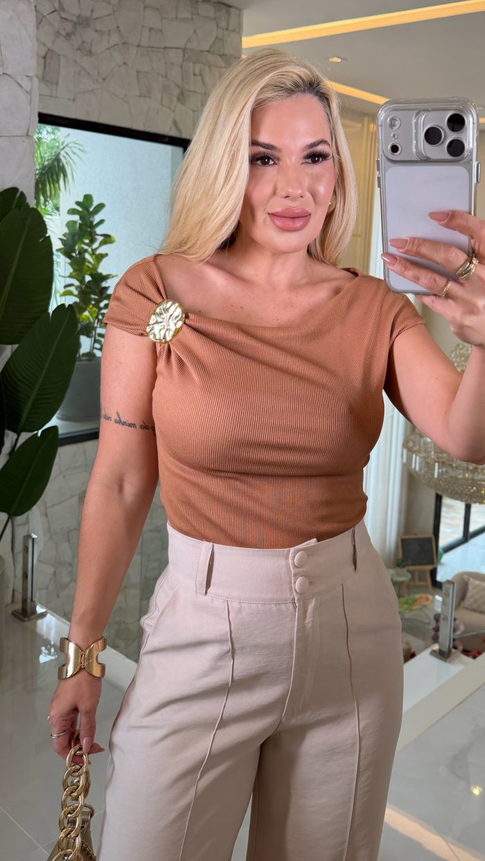 blusa canelado c/ metal valeria 3579 blusa canelado c/ metal valeria 3579