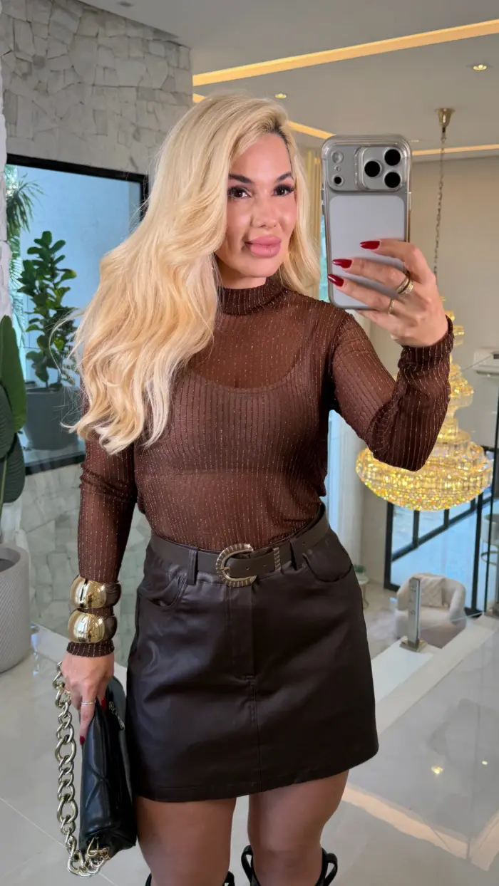 blusa de tule c/ brilho 3697 blusa de tule c/ brilho 3697