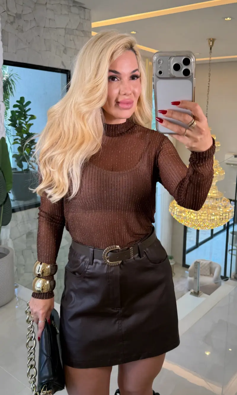 blusa de tule c/ brilho 3697