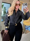 calça sarja c/ elastano e c/ cinto 2988