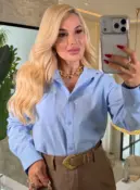 camisa linho c/ bolso odete 1356