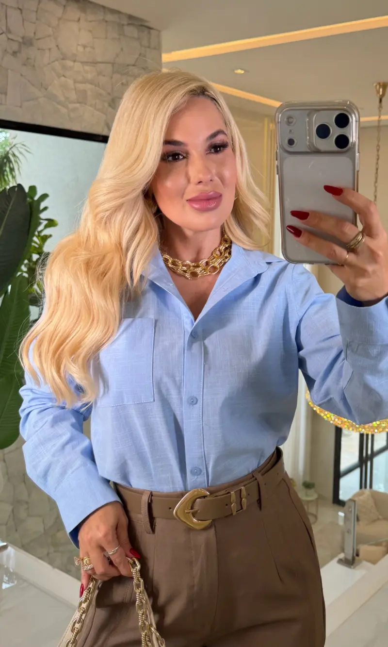 camisa linho c/ bolso odete 1356 camisa linho c/ bolso odete 1356