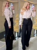 camisa linho c/ bolso odete 1356