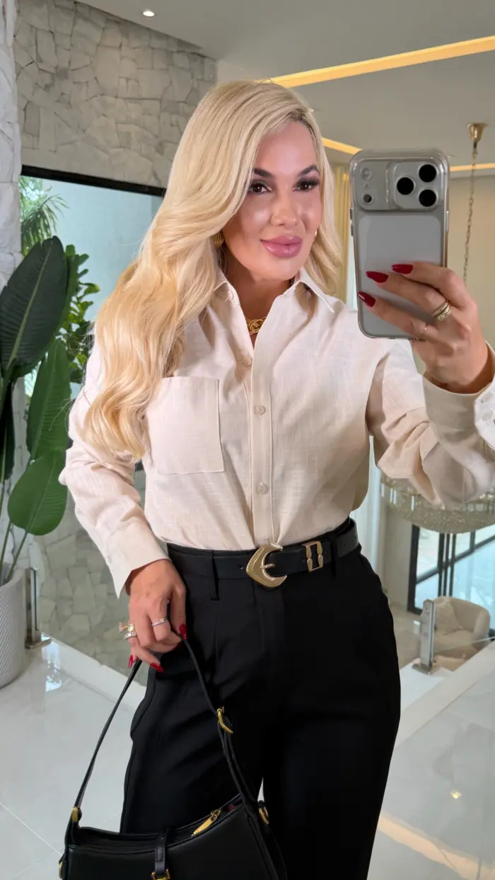 camisa linho c/ bolso odete 1356 camisa linho c/ bolso odete 1356