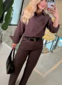 conjunto camisa manga longa e calça kaila 3676