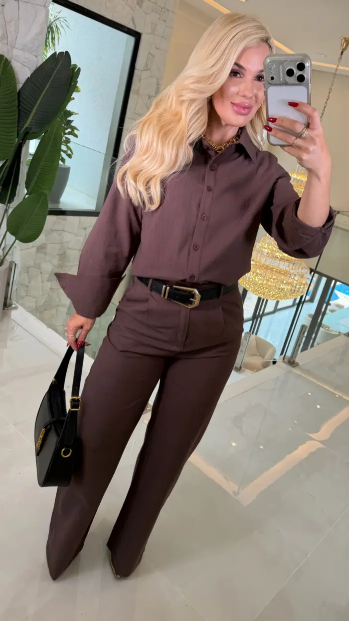 conjunto camisa manga longa e calça kaila 3676 conjunto camisa manga longa e calça kaila 3676