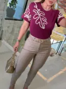 blusa mari bordada t shirt malha 3611