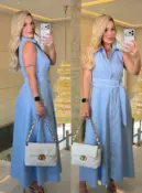 vestido sabrina gola c/ cinto 3618