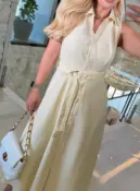 vestido sabrina gola c/ cinto 3618