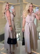 vestido sabrina gola c/ cinto 3618