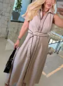 vestido sabrina gola c/ cinto 3618