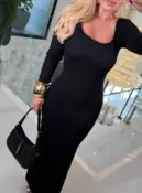 vestido manga longa c/ bojo costa aberto daniela 3684