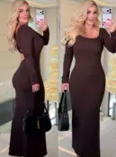 vestido manga longa c/ bojo costa aberto daniela 3684