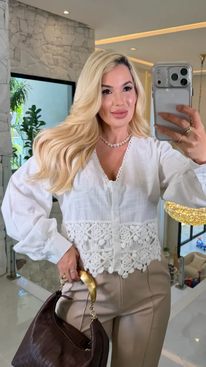 camisa flavia c/ bordado 3610 camisa flavia c/ bordado 3610