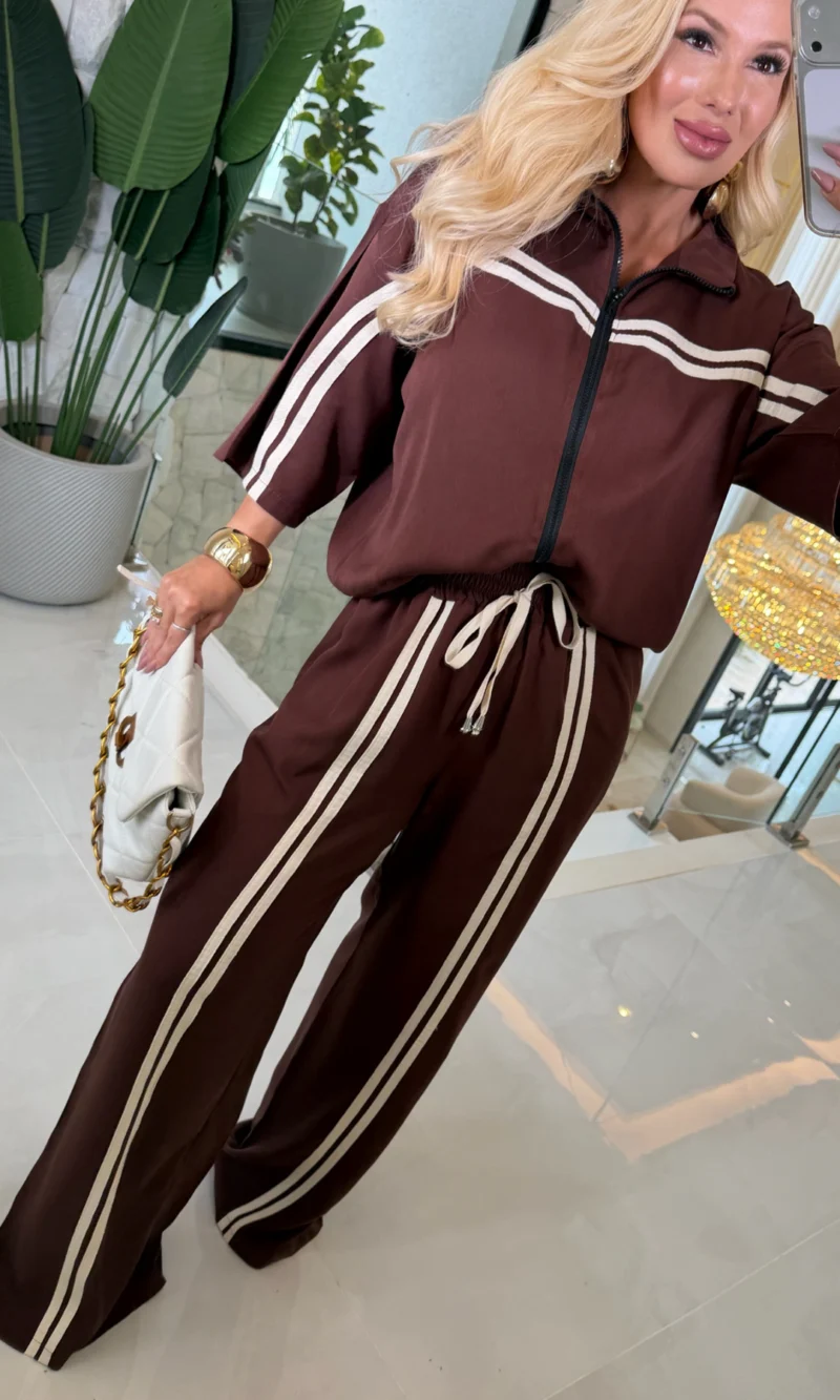 conjunto c/ ziper e listra belina viscose 3836