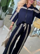 conjunto c/ ziper e listra belina viscose 3836