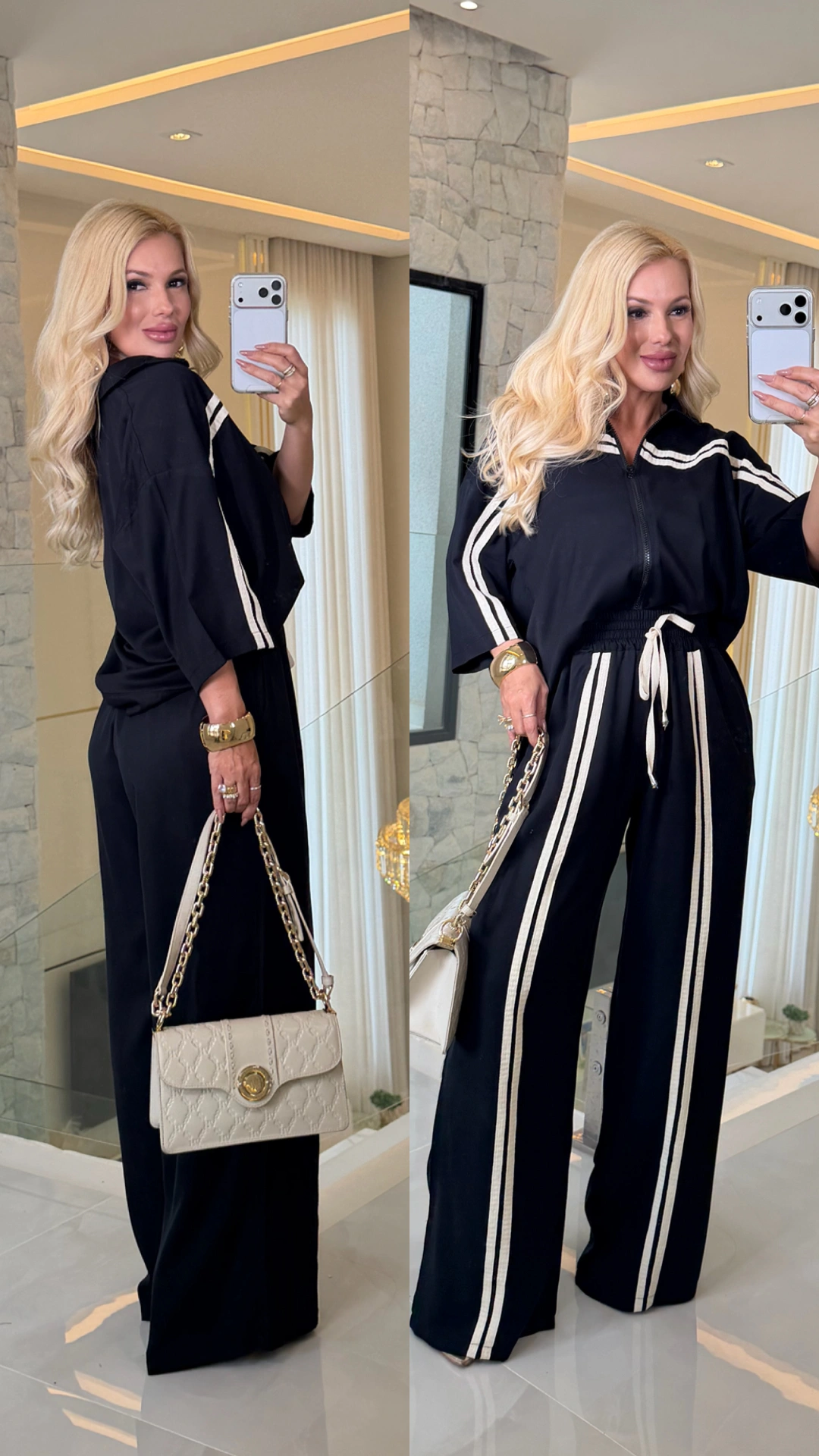 conjunto c/ ziper e listra belina viscose 3836 conjunto c/ ziper e listra belina viscose 3836