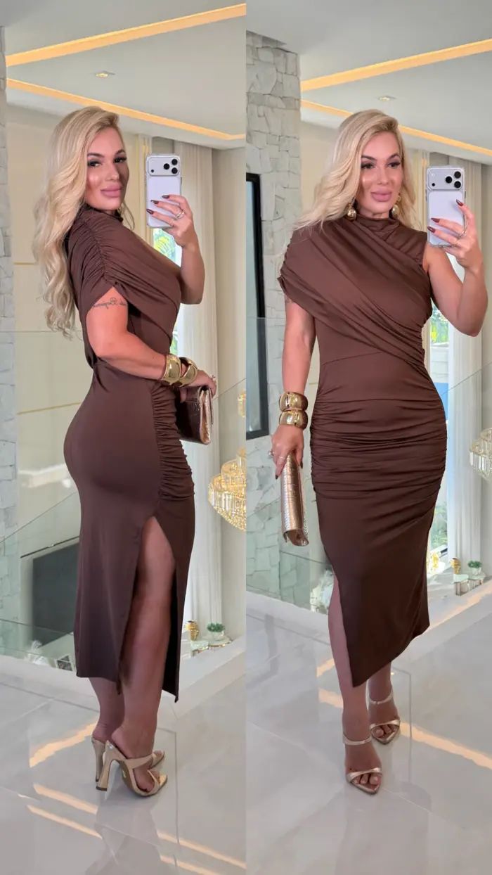 vestido justo c/ ombro só 3716