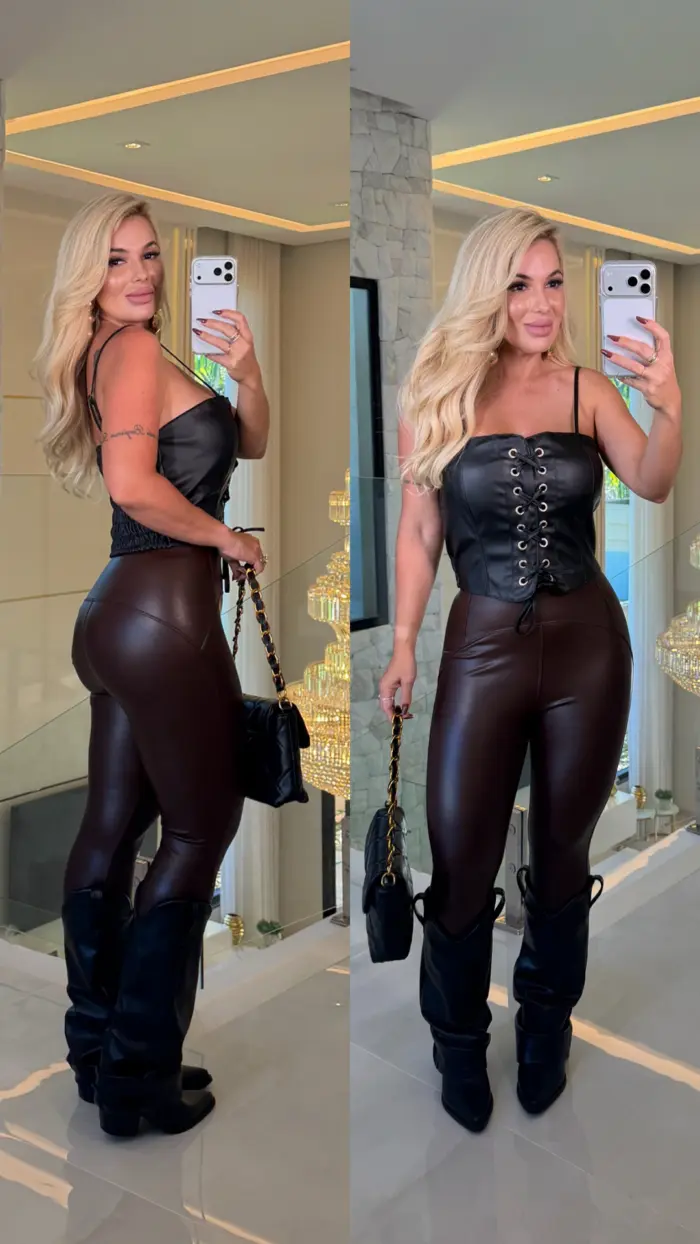 blusa couro transada ana clara c/ bojo 3718