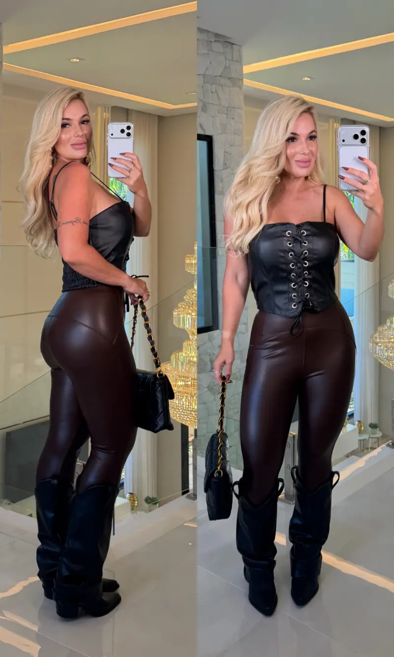 blusa couro transada ana clara c/ bojo 3718