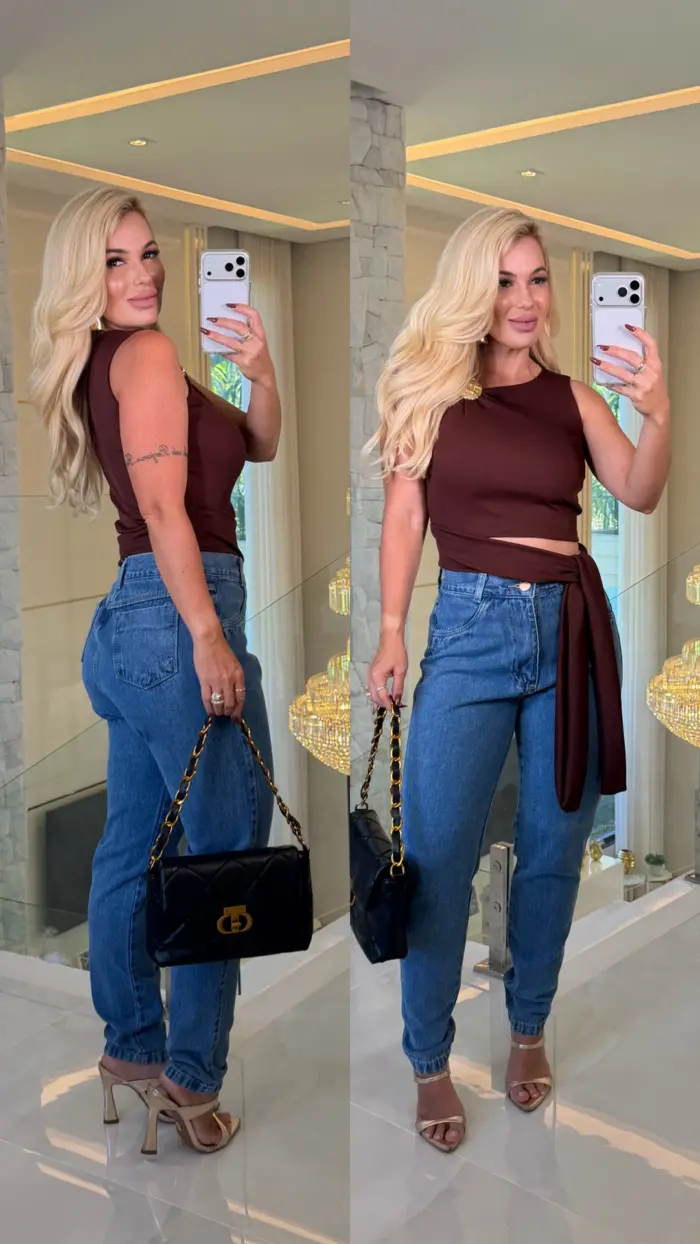 blusa canelada ana maria detalhe dourado 3726 blusa canelada ana maria detalhe dourado 3726