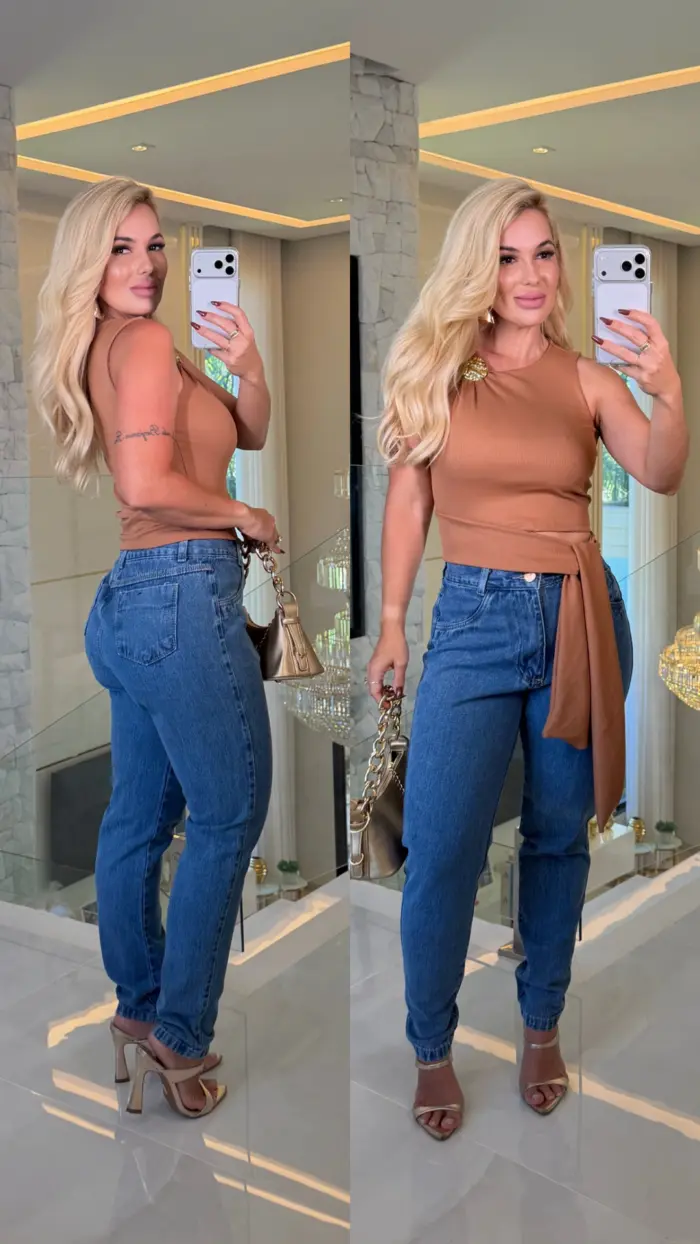 blusa canelada ana maria detalhe dourado 3726 blusa canelada ana maria detalhe dourado 3726