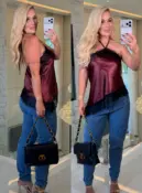 blusa ana cecilia cetim c/ renda 3715