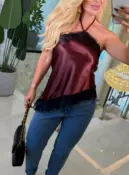 blusa ana cecilia cetim c/ renda 3715