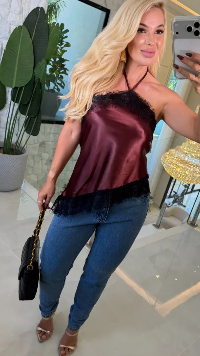 blusa ana cecilia cetim c/ renda 3715 blusa ana cecilia cetim c/ renda 3715