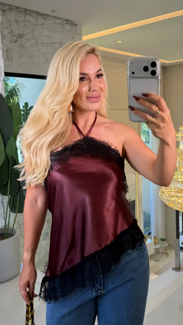 blusa ana cecilia cetim c/ renda 3715 blusa ana cecilia cetim c/ renda 3715