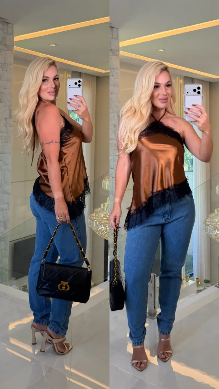 blusa ana cecilia cetim c/ renda 3715