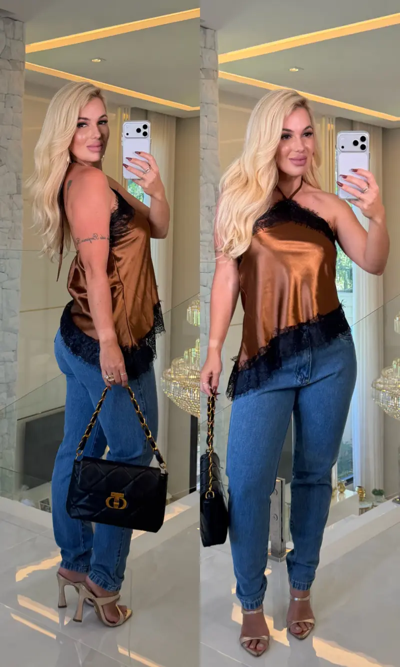 blusa ana cecilia cetim c/ renda 3715