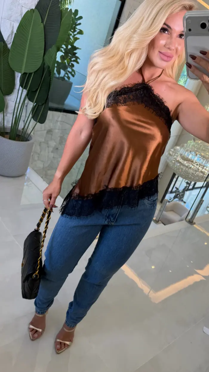 blusa ana cecilia cetim c/ renda 3715 blusa ana cecilia cetim c/ renda 3715