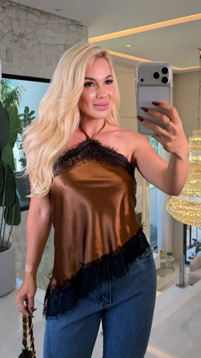 blusa ana cecilia cetim c/ renda 3715 blusa ana cecilia cetim c/ renda 3715