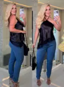 blusa ana cecilia cetim c/ renda 3715