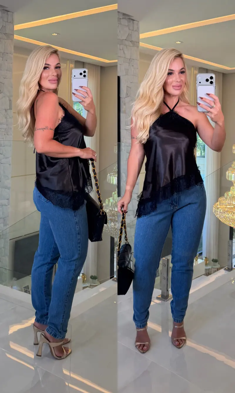 blusa ana cecilia cetim c/ renda 3715