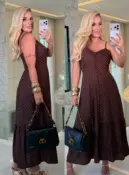 vestido daiane c/ botão alcinha c/ bojo 3723