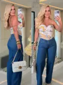 corselet estampado c/ bojo e barbatana 3719