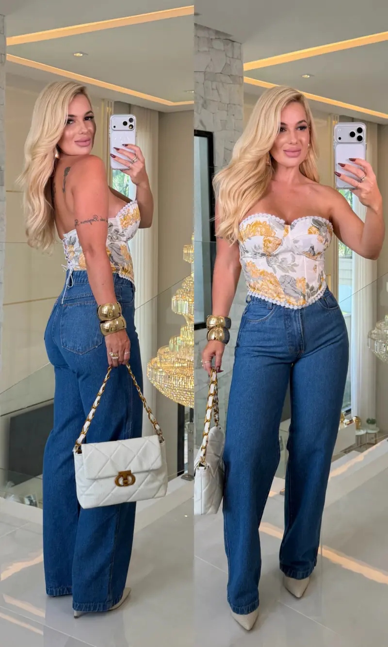 corselet estampado c/ bojo e barbatana 3719