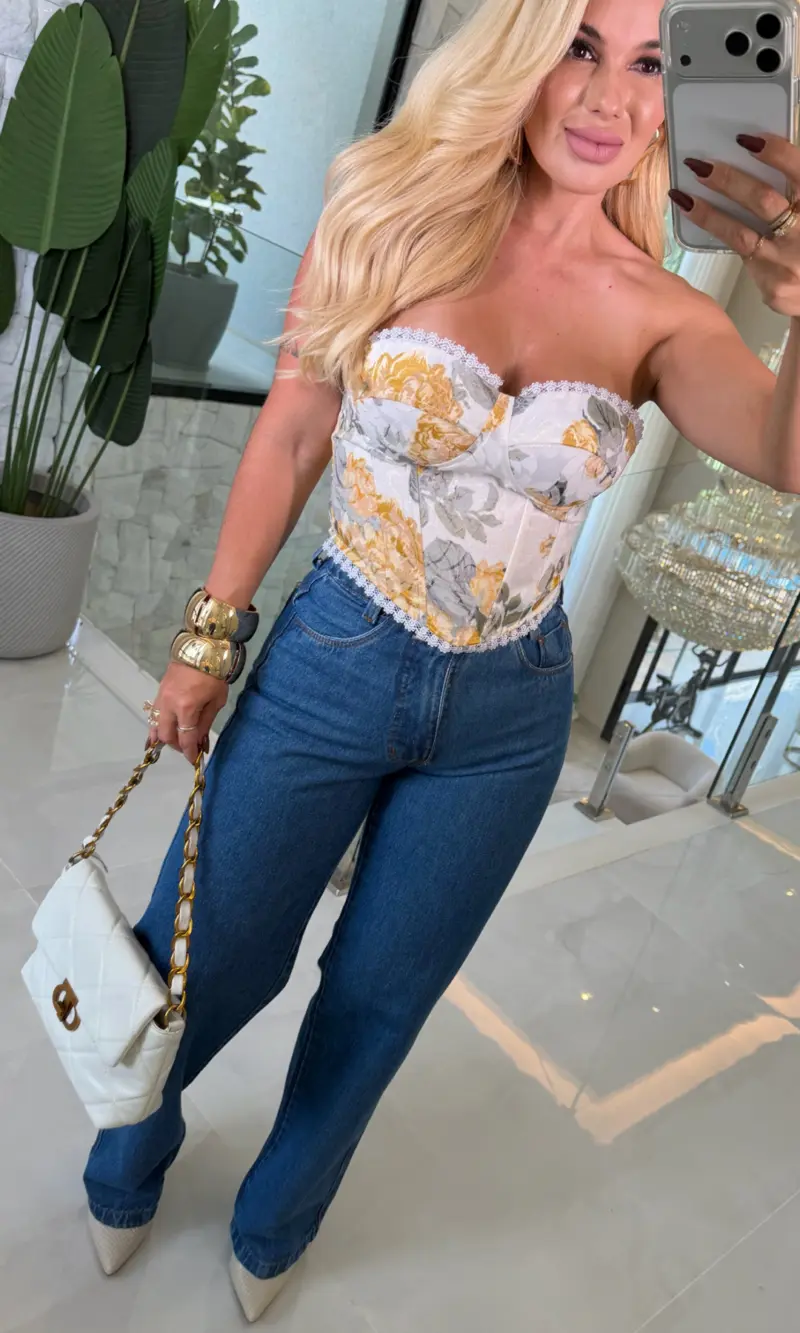 corselet estampado c/ bojo e barbatana 3719